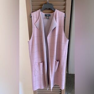 ‼️SALE‼️RAINE| Longline Open Lapel Sleeveless Sweater| Lavender and Grey| Sz M